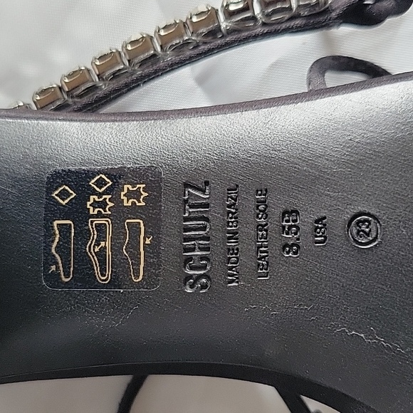 Schutz Islah Rhinestone Wrap Around Block Heel - Picture 9 of 11